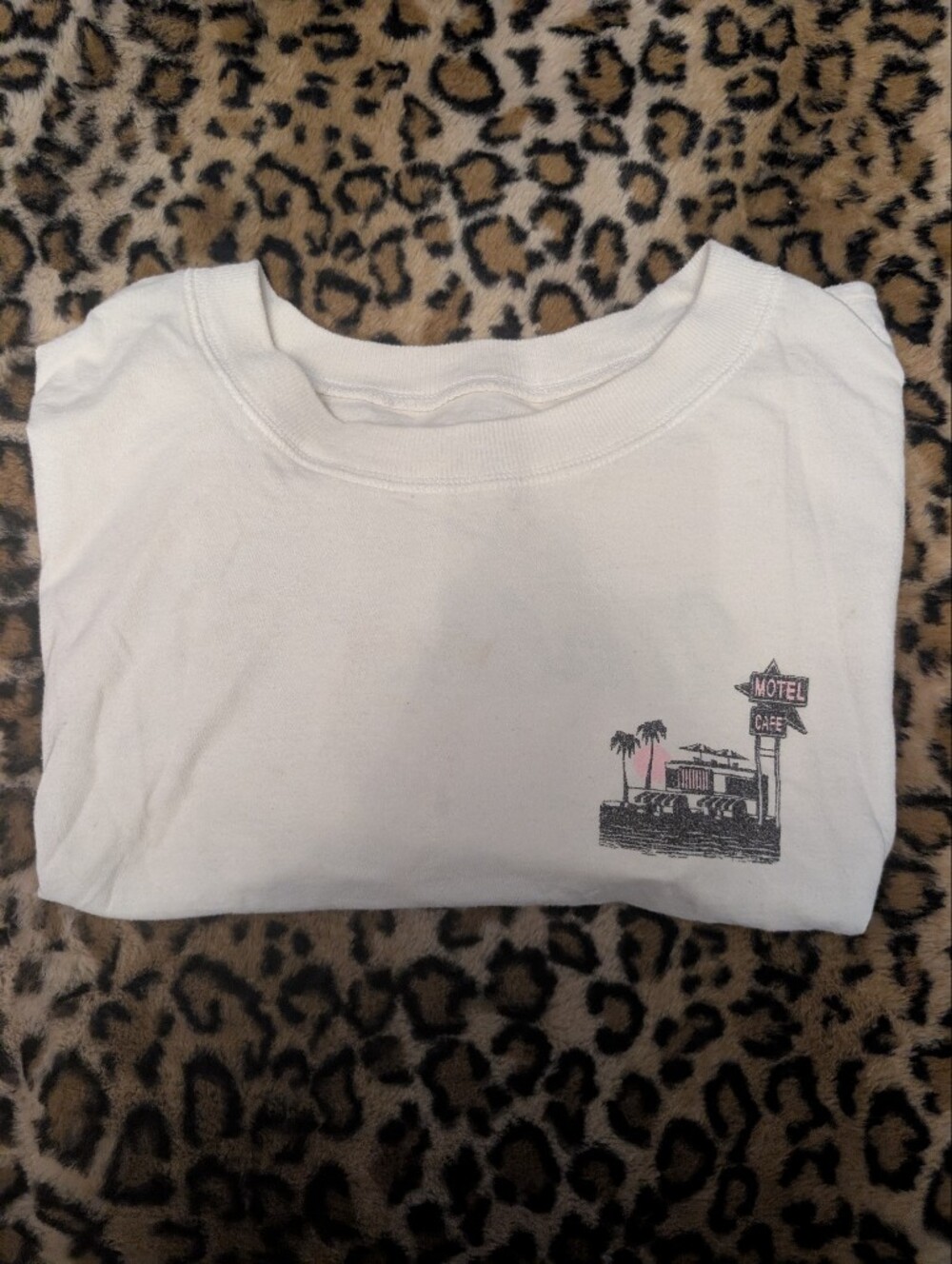 White Graphic T-Shirt with Pink Accent